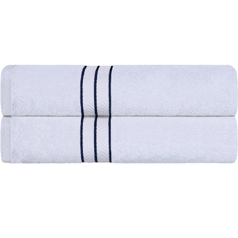 Premium Cotton Solid Plush Heavyweight Hotel Luxury Bath Towel Set, Navy  Blue - Blue Nile Mills