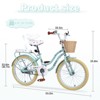 VAPTMY  20 Inch Girls Bike with Basket for Ages 7-10, Multiple Colors Available, No Training Wheels Included,Pink - 2 of 4