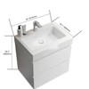 Vynxaria 24"L x 18.1"W Glossy White Solid Surface Bathroom Sink Integrated Basin with Overflow - 4 of 4