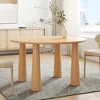 SpassWay 30" Height Contemporary Round Wood Table Versatile Dining Conference Entertaining Solution in Black/Walnut/Natural Wood Finish - 2 of 4