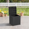 Lirago 50 Gal 189L Outdoor Storage Box with Lid Weatherproof Polypropylene Resin UV Protected KD Design Black - 4 of 4