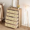 47.2" Freestanding Rattan Cabinet Dresser with Anti-Tip Design and Storage Drawers, Wooden Closet Dressers Chest for Bedroom, Living Room - 3 of 4