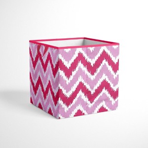 Bacati - MixNMatch Pink Zigzag Storage Box Small - 1 of 4