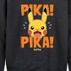 Women's - Pokémon - Pika Pika Scared Lightweight French Terry Wide Neck Long Sleeve Shirt - 2 of 4