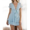 Women's V Neck Tiered Mini Romper - One and Only Collective - 2 of 4