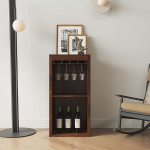 Modular Wine Bar Cabinet Ancona Modular With Storage Shelves With Hutch For Dining Room Showcase Crafts, Books, Wine, Wine Glasses - 1 of 4