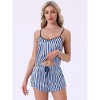 cheibear Women's Silky Satin Sleepwear Nightwear Cami Tops with Shorts Loungewear Pajamas Set - 3 of 4
