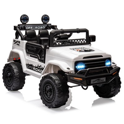 12V Kids Ride On Truck Car with Remote Control,Spring Suspension, 3 Speeds, LED Lights, Bluetooth Music & Parent Safety Brake