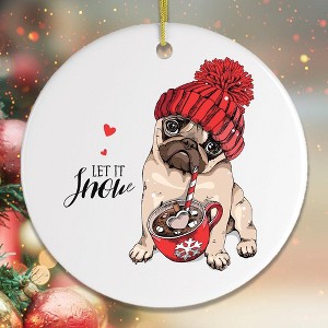 Cute Christmas Pug Ornament| OrnamentallyYou - 1 of 4