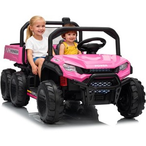 24V Electric Ride-On Dump Truck- 2-Seater w/ Parent Remote, All-Terrain Tires, 3 Speeds, Music & Safety Belts for Ages 3-8 - 1 of 4
