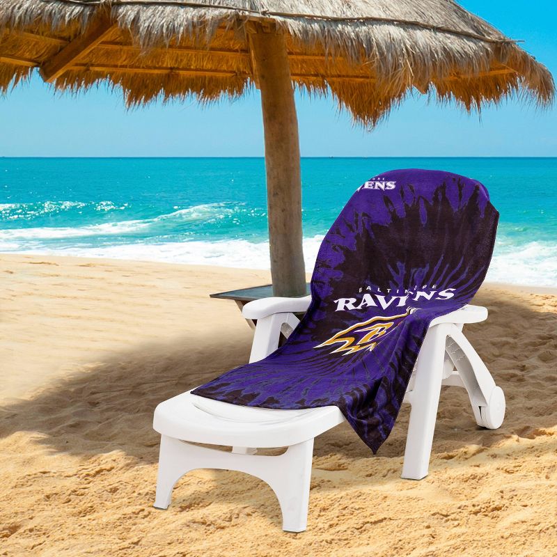 NFL Baltimore Ravens Pyschedelic Beach Towel, 2 of 7