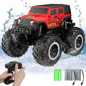 Amphibious RC Car 2.4GHz 1: 16 All - Terrain Off - Road Waterproof Monster Truck Pool Toy Remote Control Boat Gift - 1 of 4