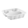 StalkMarket 8" Deep Tray 3 Compartment White Compostable - Case of 200 - 2 of 3