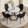 KTMBDW Dining Chairs Set of 5, Modern Circular Dining Table, Paired With 4 Linen-Cotton Material High Resilience Dining Chair with Metal Leg - 3 of 4