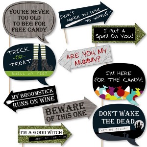 Big Dot of Happiness Funny Trick or Treat - Halloween Party - Photo Booth Props Kit - 10 Piece - 1 of 4