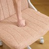 VINGLI Criss Cross Chair with Adjustable Flip-Up Arms,Cross Legged Chair with Wheels, Extra Wide Office Chair,Chenille Velvet - 4 of 4