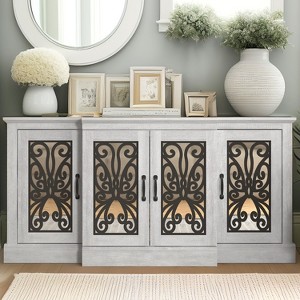 Galano Calidia 4 Door Wide Accent Sideboard - Dusty Grey Oak - 1 of 4
