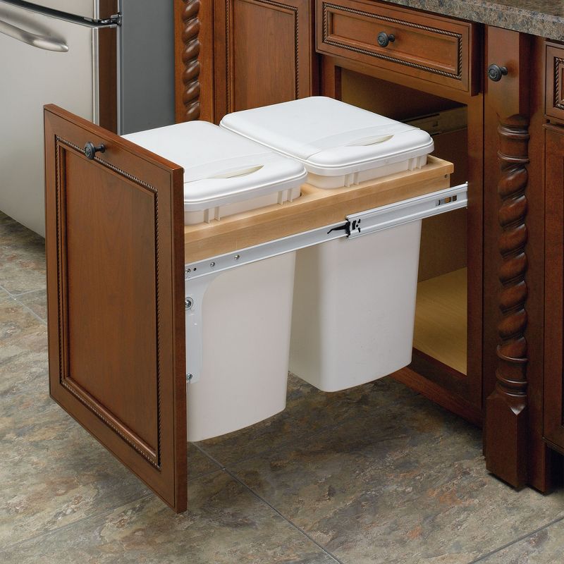 Rev-A-Shelf Top Mount Pull-Out Kitchen Waste Trash Container Bin, 5 of 7