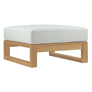 Modway Upland Outdoor Patio Teak Ottoman - 1 of 4