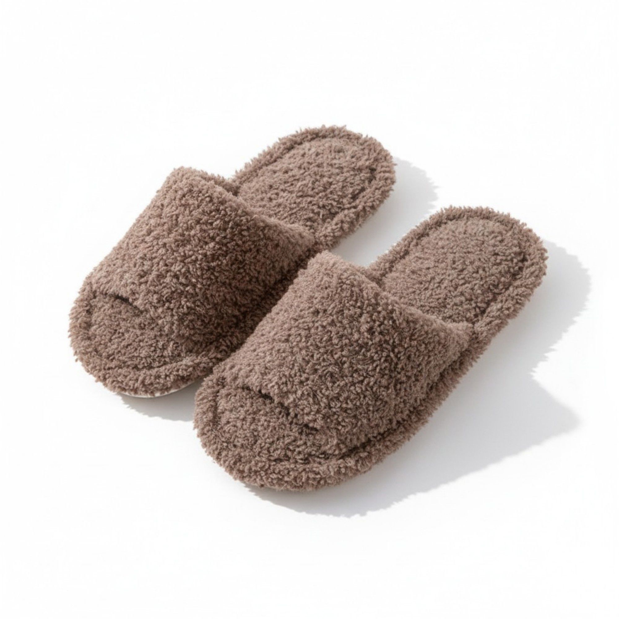 Anna-Kaci Lounge Women's Plush Slide House Slippers with Soft Textured Upper and Cushioned Comfort Footbed- 9.5-10, Brown