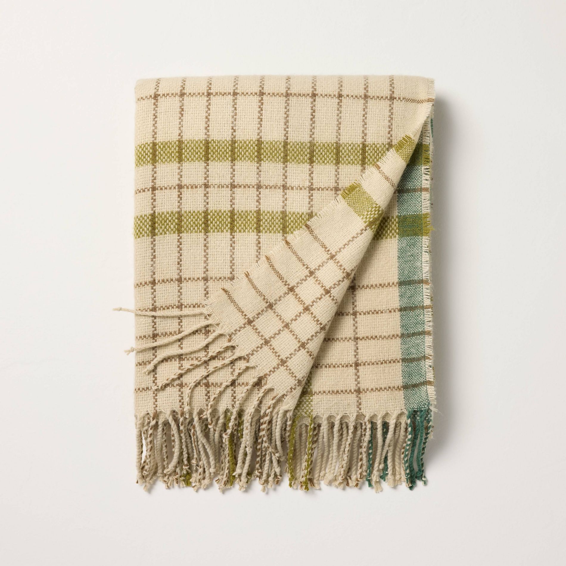 Plaid Lightweight Throw Blanket Green - Hearth & Hand™ with Magnolia