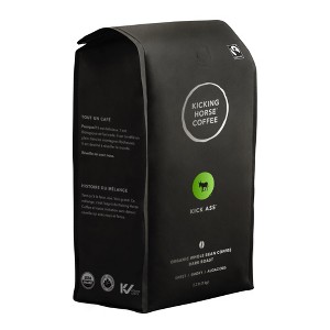 Kicking Horse Coffee Kick Ass Dark Roast Whole Bean 2.2 lb - Certified Organic Fairtrade Kosher Coffee - 1 of 4