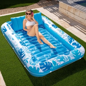 Joyfy Adults Float Pool Inflatable Pool Tanning Floatie Bed with Pillow Pool Floats Lounger Float Tanning Pool Large for Adult - 1 of 4