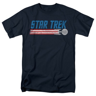 Star Trek Americana Enterprise Adult T-Shirt Navy 4X Large