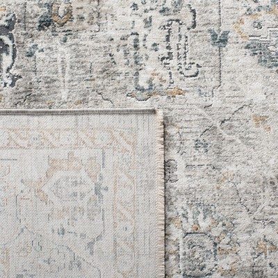 Ivory and Light Grey Rectangular Wool Area Rug, 4' x 6'