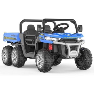 24V 4WD 6-Wheel 2-Seater Kids Ride-On Dump Truck, Remote Control, 4×75W Motors, LED Lights, Music, Functional Dump Bed - 1 of 4