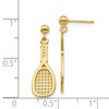 Black Bow Jewelry Sports Racquet Dangle Post Earrings in 14k Yellow Gold - 4 of 4