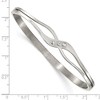 Chisel Stainless Steel Polished Cubic Zirconia Hinged Bangle - 4 of 4