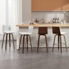 Bekrvio 26" Counter Height Bar Stools - PU Leather Swivel, L Shape Back, Upholstered, Mid-Century Modern Chairs for Kitchen Counter Island - 4 of 4