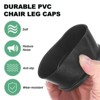 Unique Bargains Non-Slip PVC Chair Leg Caps Floor Protectors for Folding Chairs Black - 2 of 4