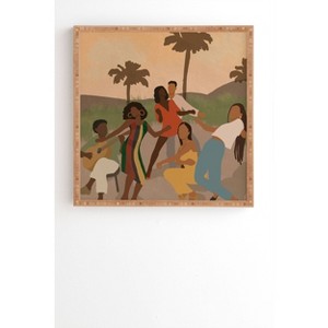 Nawaalillustrations Black Joy Framed Wall Art Bamboo - Deny Designs - 1 of 4