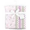 Hudson Baby Infant Girl Cotton Flannel Burp Cloths, Purple Dainty Floral 7 Pack, One Size - 2 of 4