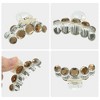 Unique Bargains Women's Hair Accessories Bling Claw Clip Jaw Grips Plastic White Green Champagne Gray 4Pcs - 4 of 4