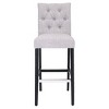 WestinTrends 29" Upholstered Linen Fabric Tufted Bar Stool Chair, Light Gray - 3 of 4