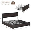 Full Bed Frame with Headboard, Platform Bed Frame with 4 Storage Drawers and Charge Station, Solid Metal Slats Support - 2 of 4