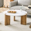 CAVINAS Modern Natural Pattern Coffee Table with Embedded Design,Unique Rustic Charm Center Table for Living Room,Apartment - 2 of 4