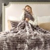 Cozy Bliss Faux Fur Plush Decorative Blanket, Cozy Warm Striped Throw Blanket - 4 of 4