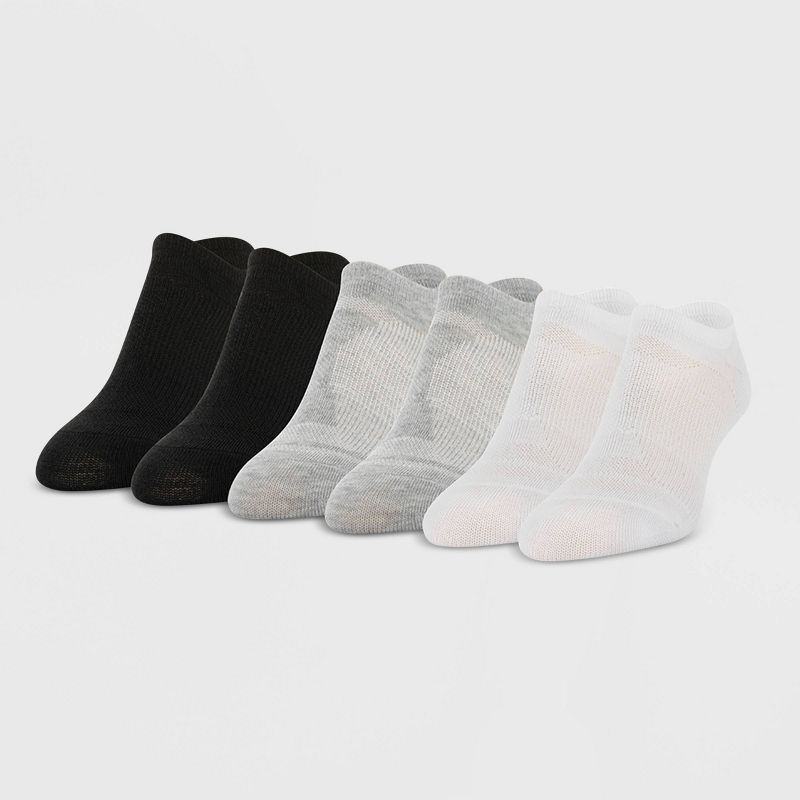 All Pro Women&#39;s Perfect Heel Forming Fit 6pk Liner Athletic Socks - White/Gray/Black 4-10, 1 of 8
