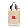 NFL Cleveland Browns Pinot Jute Insulated Wine Bag - Beige - 2 of 4