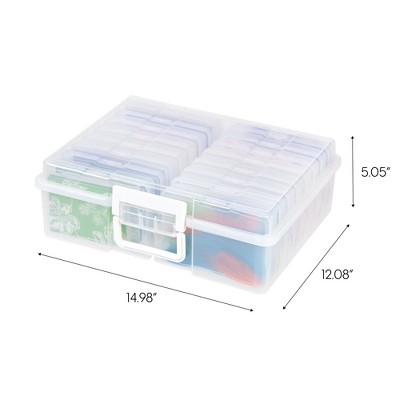 Clear Stackable Photo Storage Case with Handle and 16 Boxes