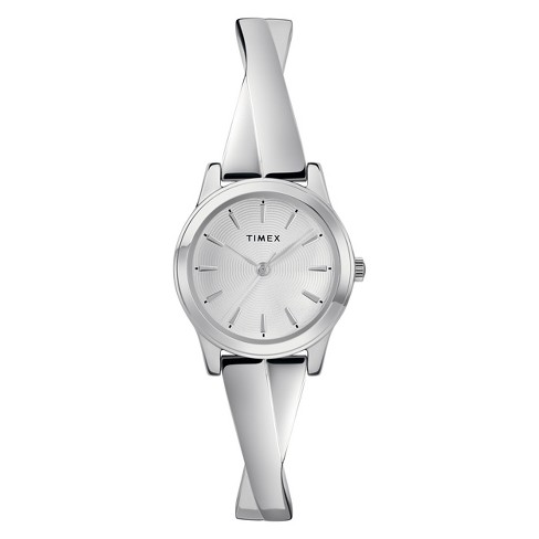 Women's Timex Stretch Bangle Watch - Silver TW2R98700JT