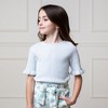 Hope & Henry Girls' Organic Short Sleeve Ruffle Edge Sweater Knit Top, Kids - 2 of 4