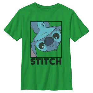 Boy's Lilo & Stitch Peekaboo Stitch Portrait T-Shirt - 1 of 4