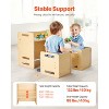 VEVOR Montessori Weaning Table and Chair Set, Wooden Toddler Table and Chair Set with 2 Chairs, Adjustable Height Chair and Activity Table, Natural - 3 of 4
