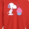 Boys' - Peanuts - Snoopy Heart Cupcake Long Sleeve Graphic T-Shirt - 2 of 4