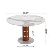 39" Mid-Century Modern Round Pedestal Dining Table with Faux Marble Stone Top, Small Kitchen Table for Living Room or Dining Room - The Pop Home - 4 of 4